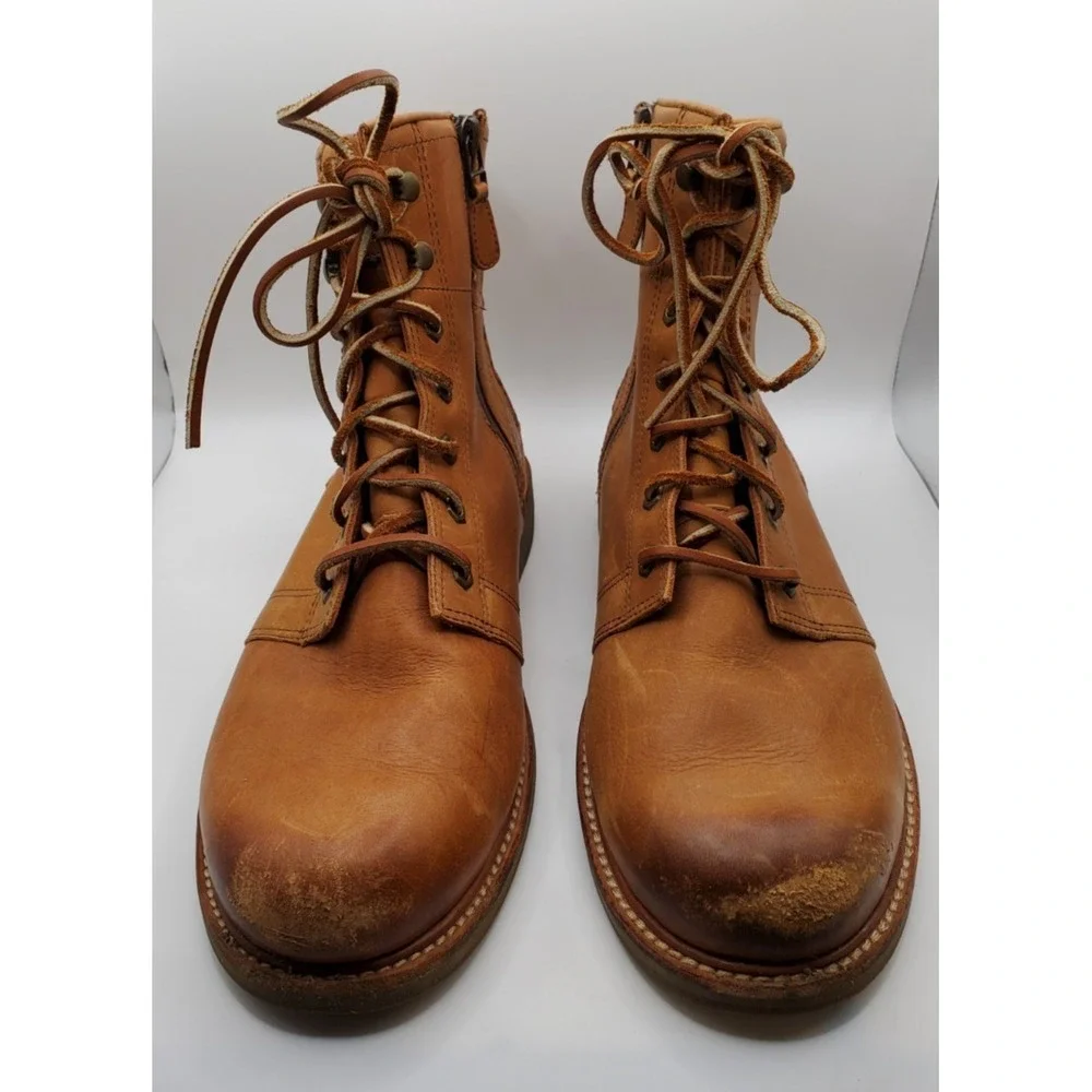 OluKai Men's Mauna Kea Size 10 EU 43 Tan Leather Lace Up
